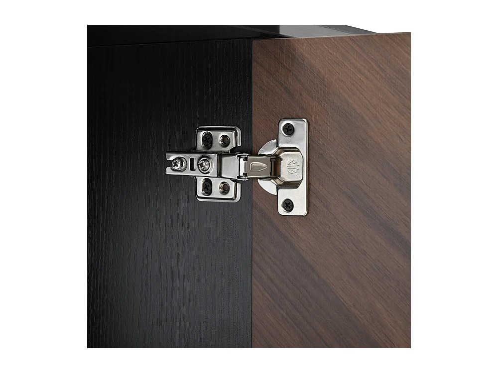 Buffet moderne motif chevrons 4 portes étagères réglables MDF pieds métal espace rangement salon salle à manger