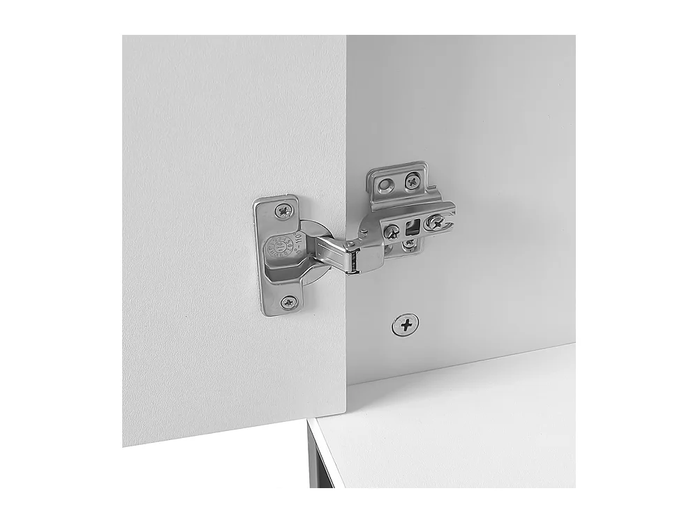 Lot 2 buffet 2 portes blanc commode moderne rangement salon couloir salle à manger poignées métalliques pieds cadre