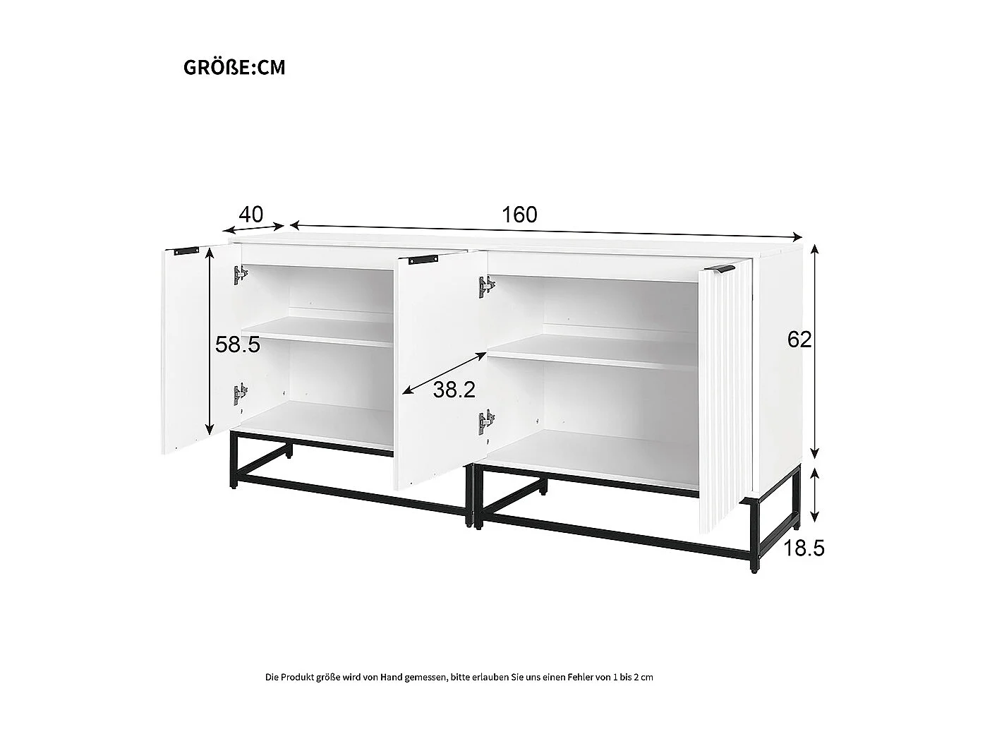 Lot 2 buffet 2 portes blanc commode moderne rangement salon couloir salle à manger poignées métalliques pieds cadre