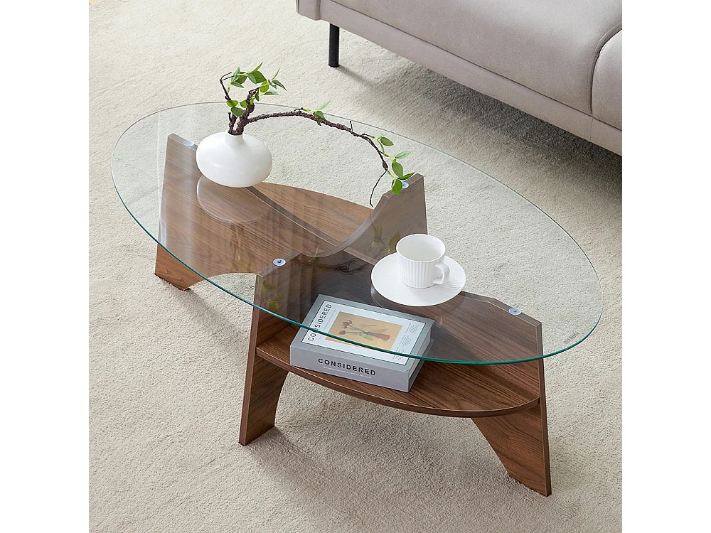 Table basse verre trempé haute qualité robuste facile à nettoyer design moderne