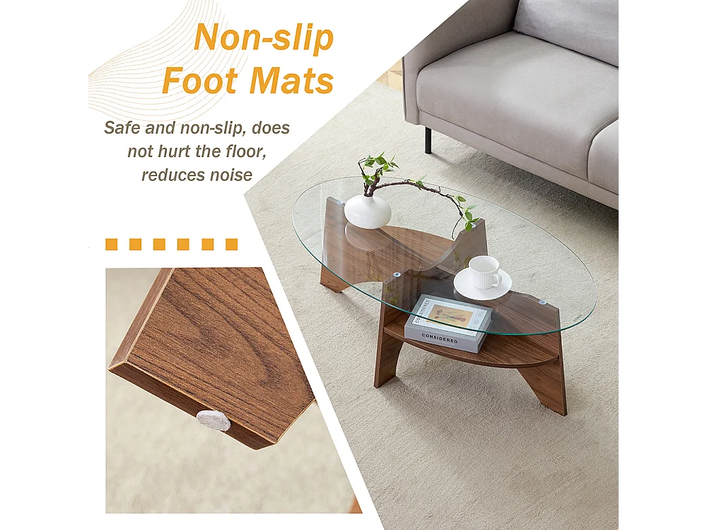 Table basse verre trempé haute qualité robuste facile à nettoyer design moderne