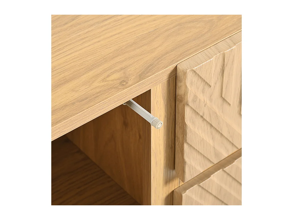 Buffet naturel 2 portes 3 tiroirs pieds métal meuble TV buffet commode design linéaire