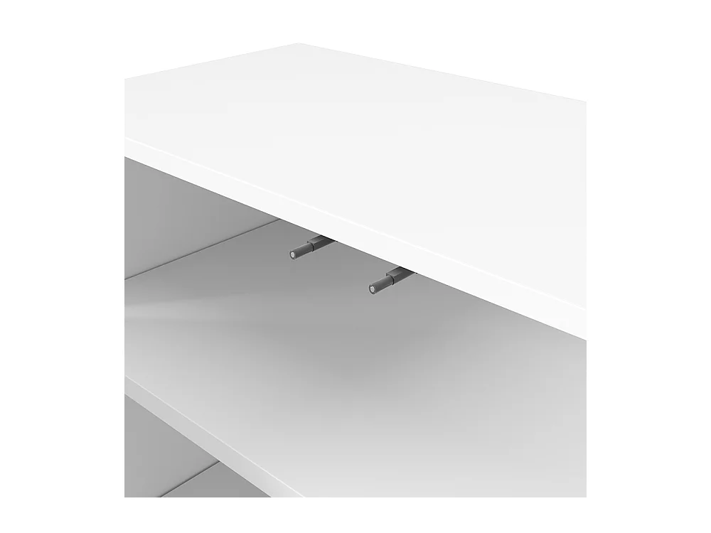 Buffet blanc moderne portes ondulées sans poignées étagères réglables espace rangement multi-pièces