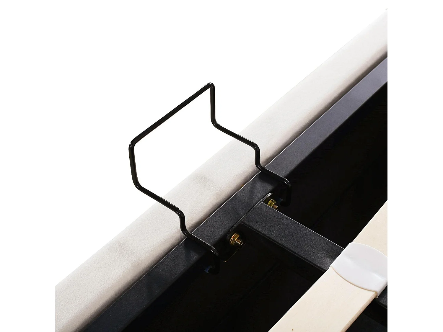 Lit Double 140x200cm Avec Tête de Lit en Forme de Fleur, Sommier à Lattes, Velours, Beige