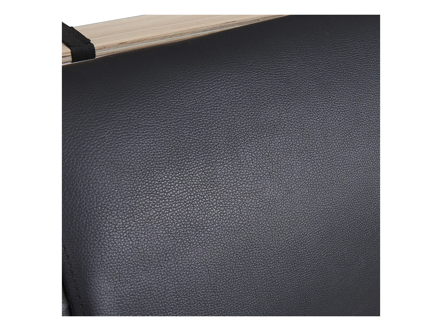 Letto 140x200 con base LED ad arco, con testiera, letto matrimoniale con doghe, PU, nero