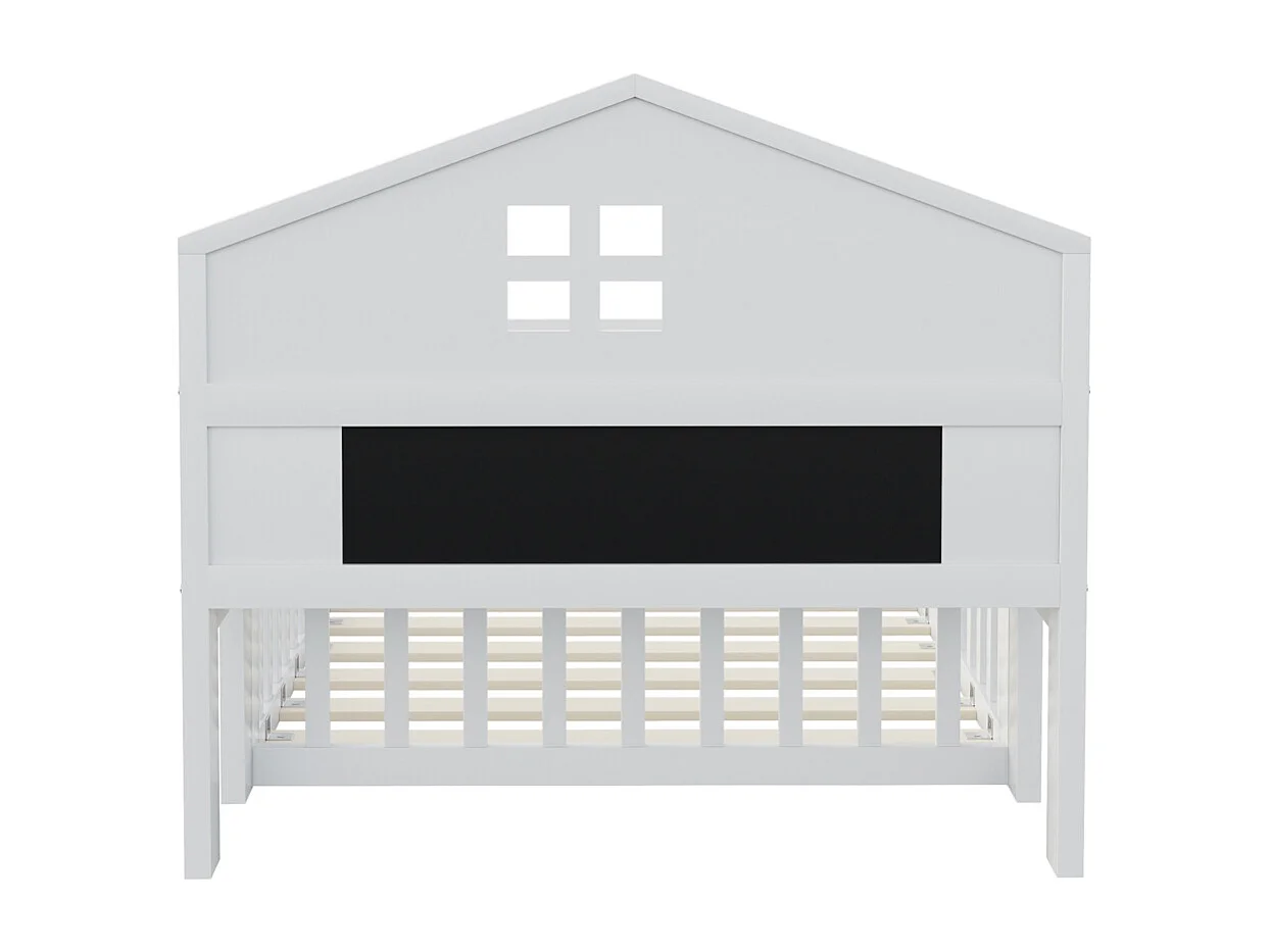 Lit enfant en bois 90x200 avec étagères et espace de rangement avec barrière de sécurité et porte avec baguette pour photos avec sommier à lattes blanc