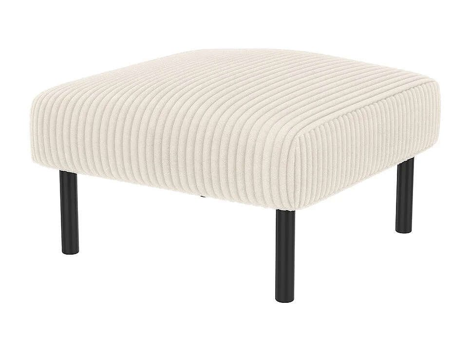 3-delige set corduroy fauteuil kruk tweezitsbank zijvak stalen frame zachte rugleuning modulair beige