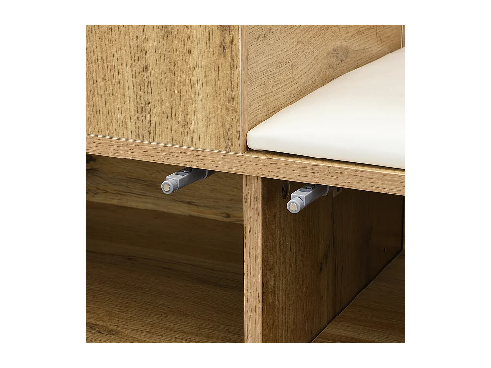 Vestiaire penderie 5 crochets miroir meuble chaussures étagère espace caché banc couloir