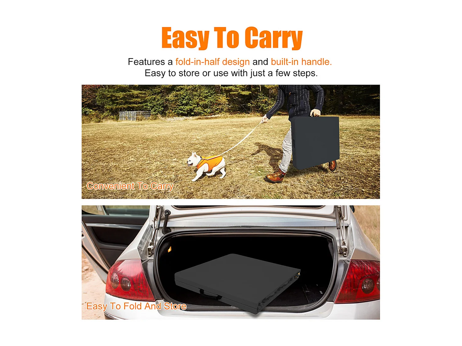 Table pliante portable 125 cm robuste poignée hauteur réglable multifonction camping pique-nique fêtes intérieur extérieur charge 135 kg noir