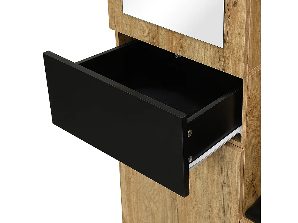 Vestiaire penderie 5 crochets miroir meuble chaussures armoire étagères tiroirs rangement banc couloir