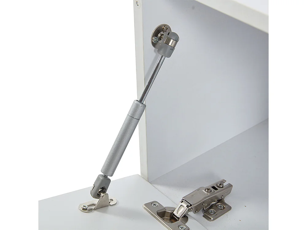 Meuble TV 180x35x30 cm blanc mural LED 3 portes adapté 75 pouces brillant