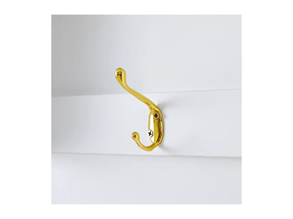 Vestiaire blanc banc rangement chaussures multifonctionnel 3 crochets suspendus espace rangement ouvert étagères couloir