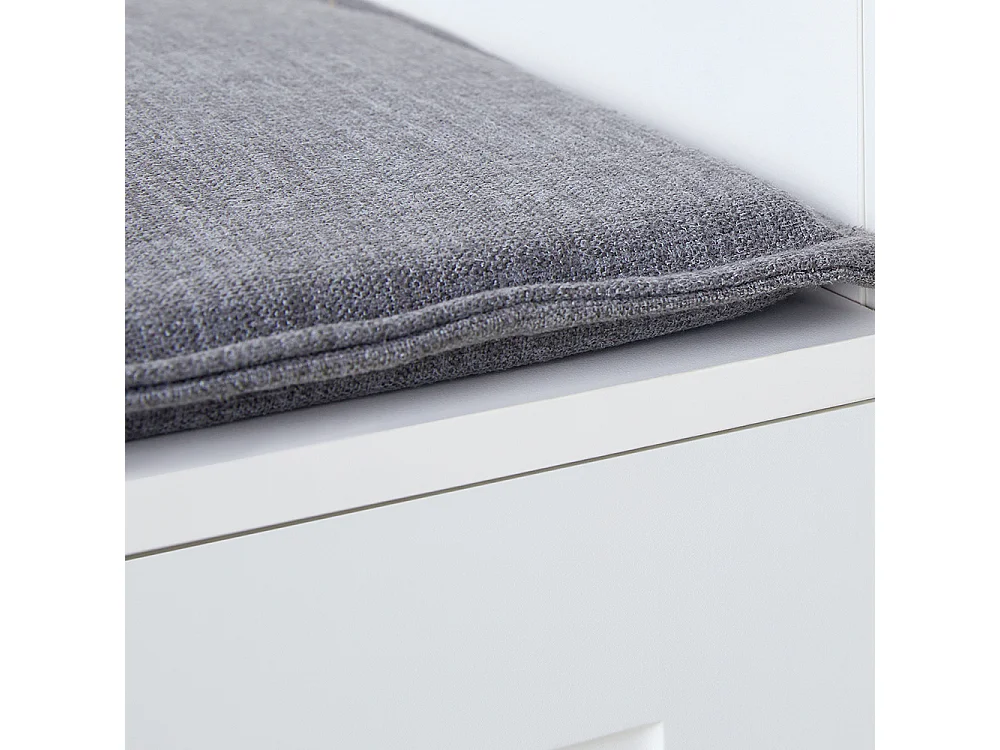 Vestiaire blanc banc rangement chaussures multifonctionnel 3 crochets suspendus espace rangement ouvert étagères couloir