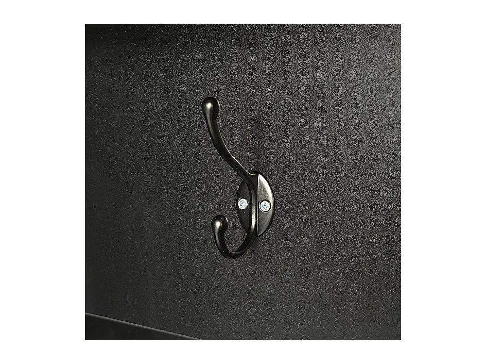 Vestiaire noir banc rangement chaussures multifonctionnel 3 crochets suspendus espace rangement ouvert étagères couloir