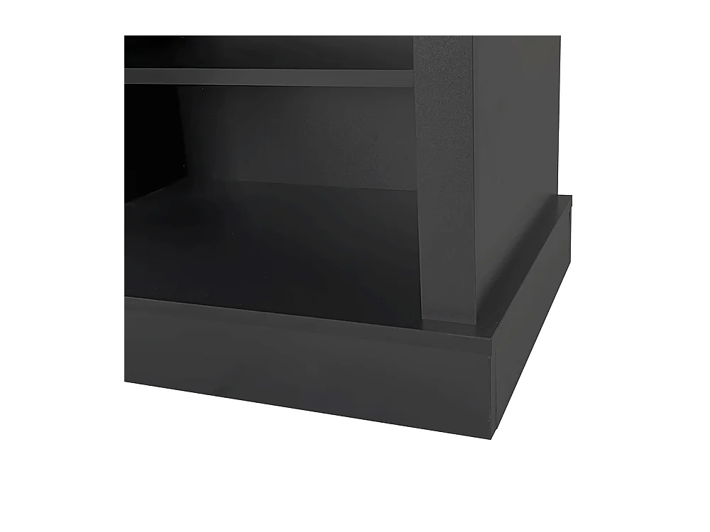 Vestiaire noir banc rangement chaussures multifonctionnel 3 crochets suspendus espace rangement ouvert étagères couloir