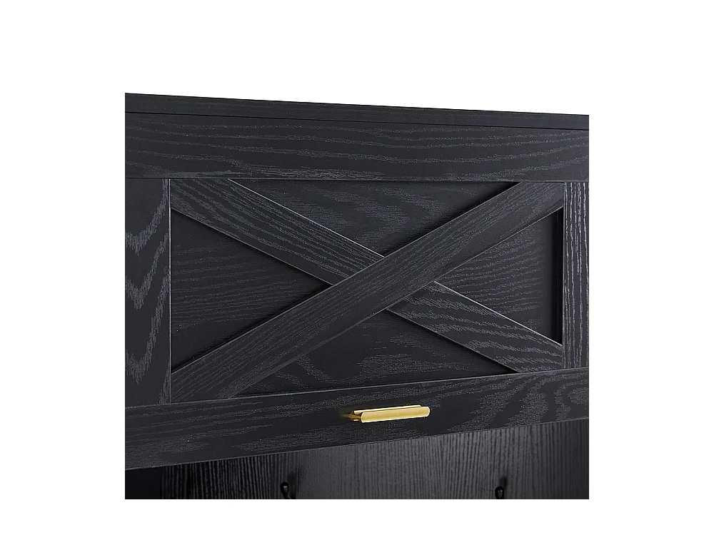 Vestiaire noir armoire moderne vestiaire d'entrée 4 crochets suspendus