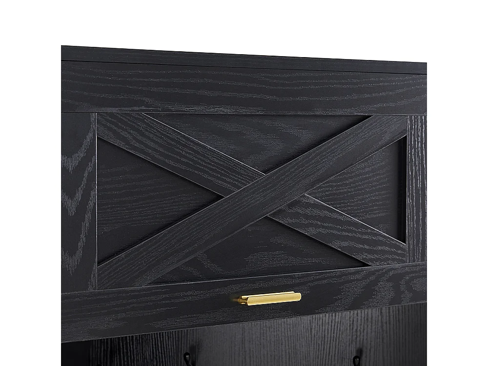 Vestiaire noir armoire moderne vestiaire d'entrée 4 crochets suspendus