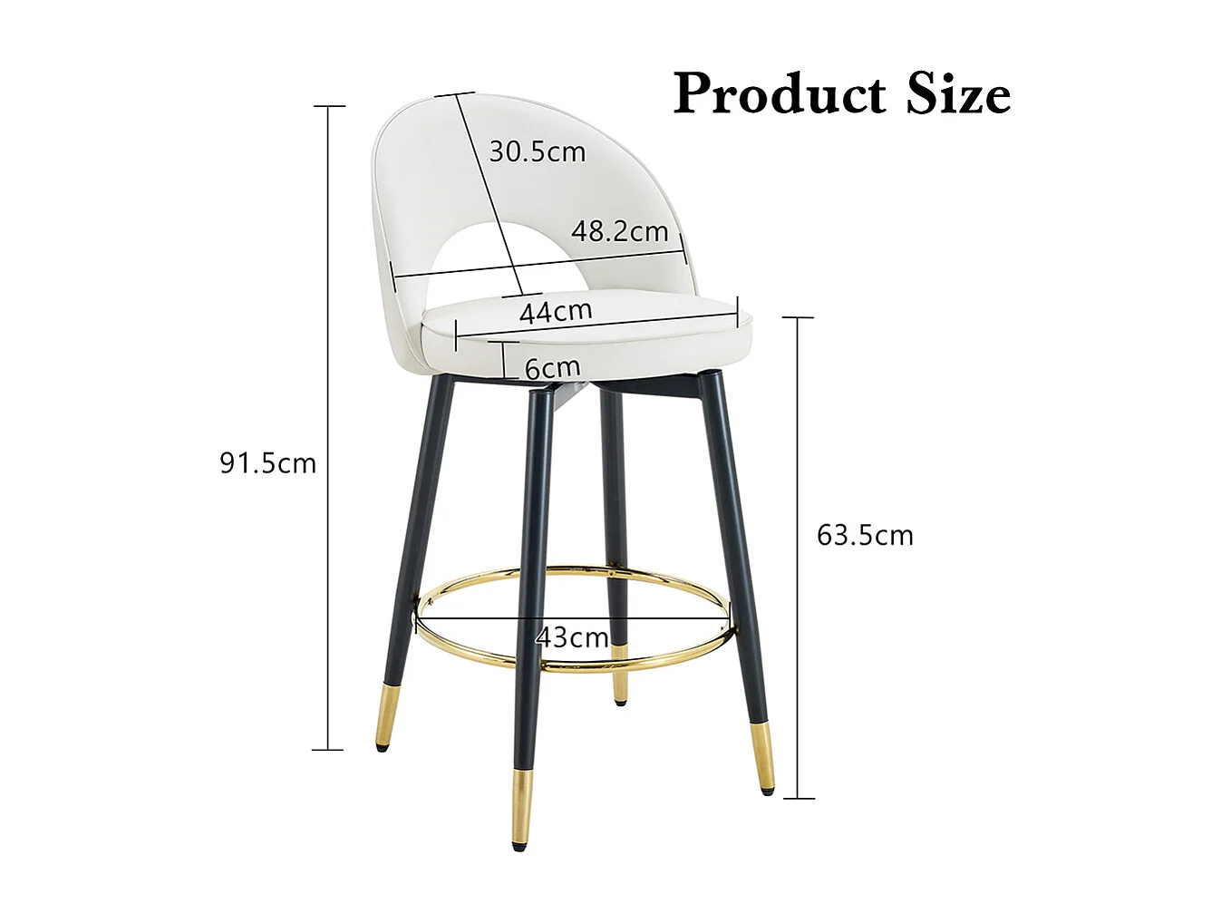 Chaise bar pivotante 360° PU blanc moderne rembourrée confortable polyvalente lot de 2