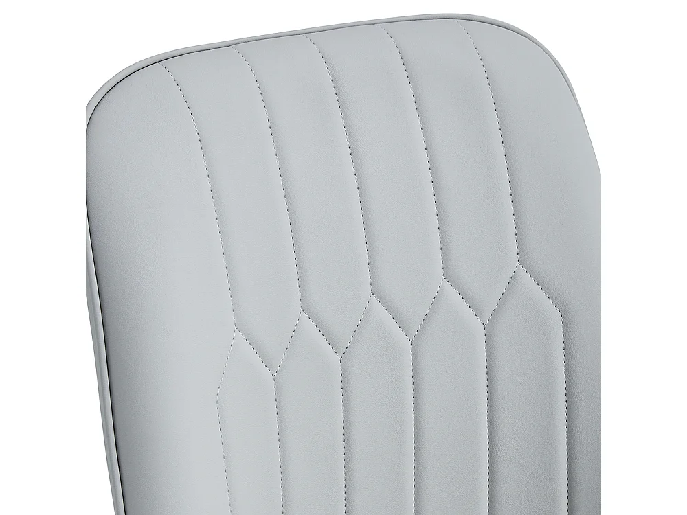 Lot de 2 chaises modernes gris clair dossier rembourré cuir PU pieds métal noir polyvalentes salle à manger cuisine chambre