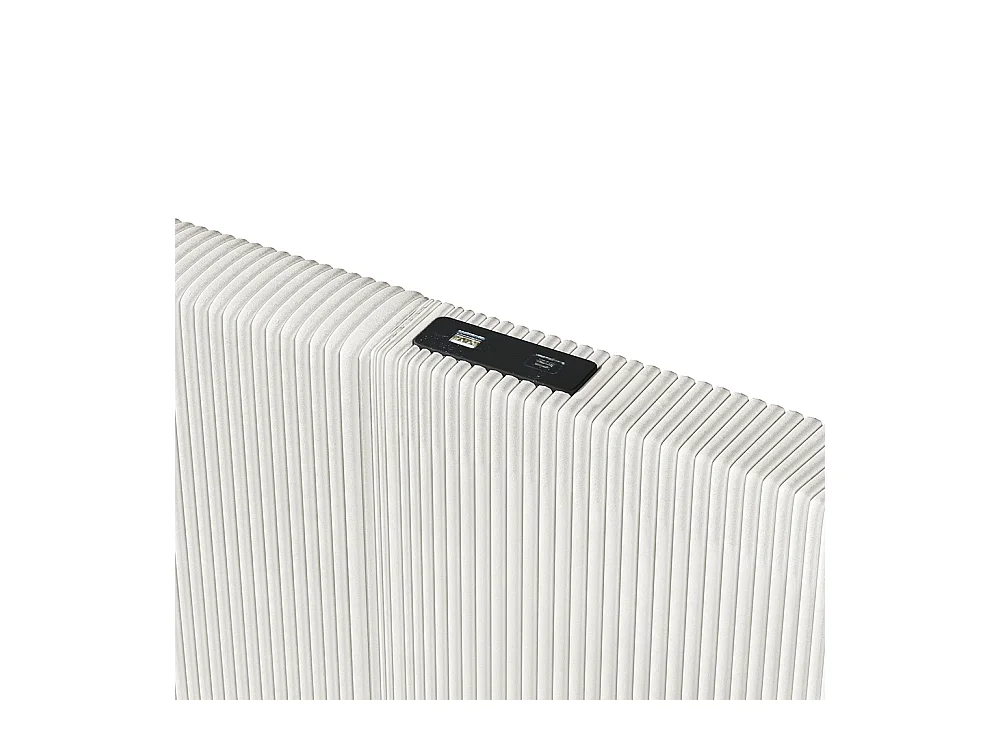 Lit coffre rembourré 180x200 cm bande LED rangement hydraulique 2 tiroirs USB+TYPE-C velours sans matelas beige