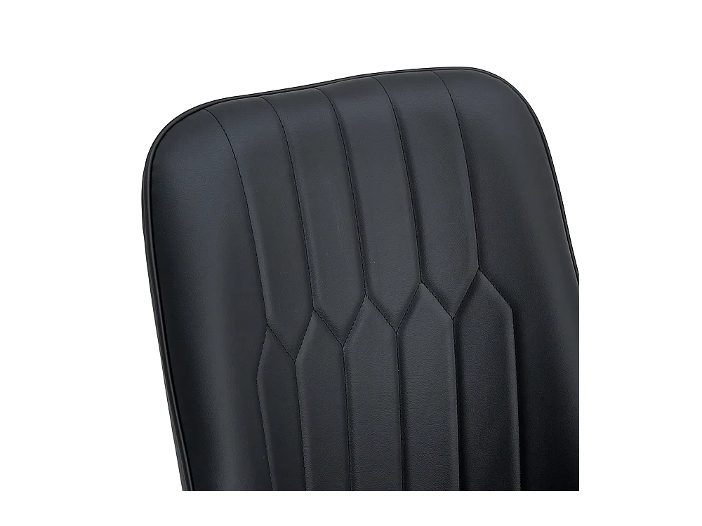 Lot de 2 chaises modernes noir dossier rembourré cuir PU pieds métal noir polyvalentes salle à manger cuisine chambre