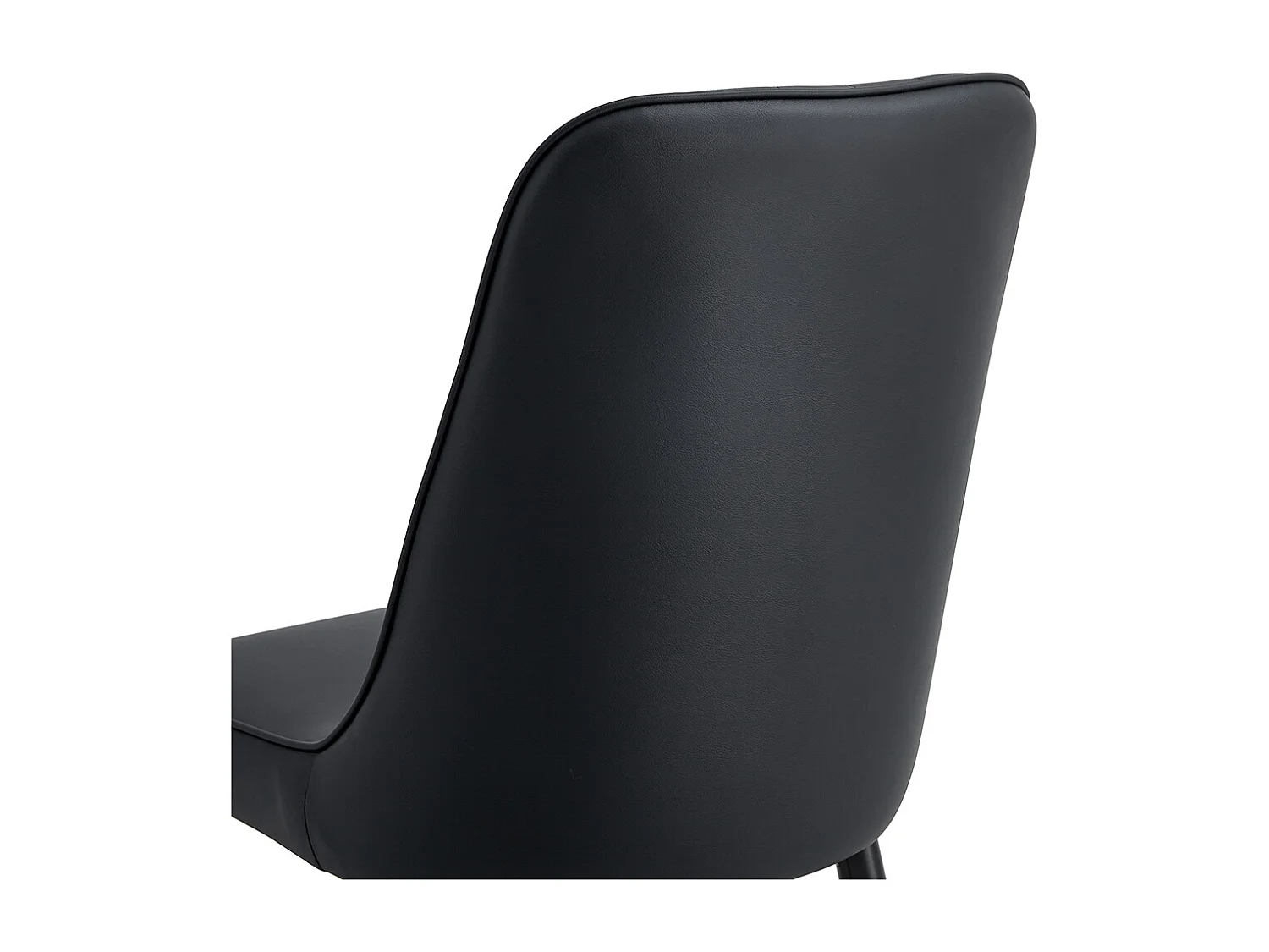 Lot de 2 chaises modernes noir dossier rembourré cuir PU pieds métal noir polyvalentes salle à manger cuisine chambre