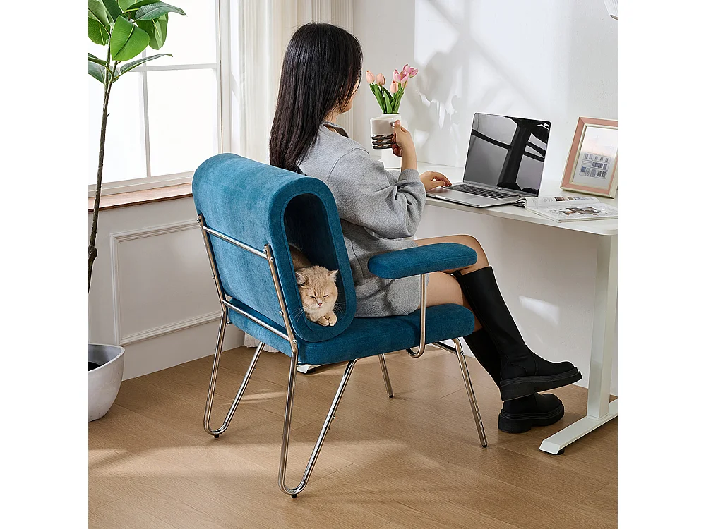 Chaise bureau niche chat animaux domestiques résistant griffes siège large accoudoirs interchangeables conviviale niche dossier