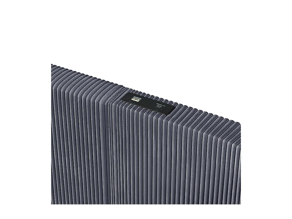 Lit coffre rembourré 180x200 cm bande LED rangement hydraulique 2 tiroirs USB+TYPE-C velours sans matelas gris