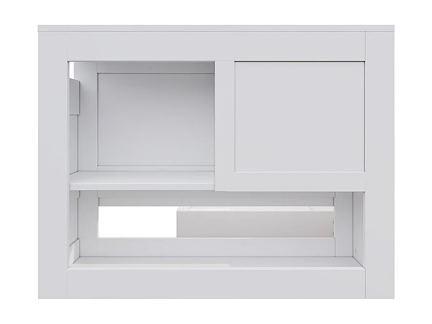 Lit combine enfant 90x200 cm avec tiroirs étagères et espace de rangement avec table de chevet avec espace de rangement blanc