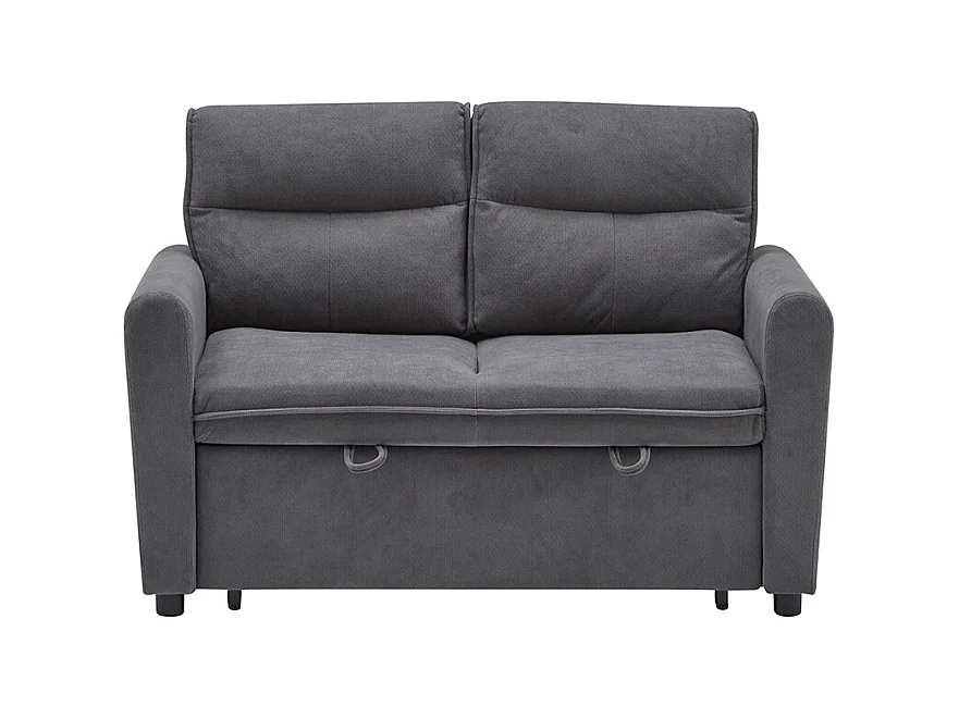 Canapé convertible 2 places moderne avec fonction couchette et dossier réglable grands coussins de dossier inclus gris antique