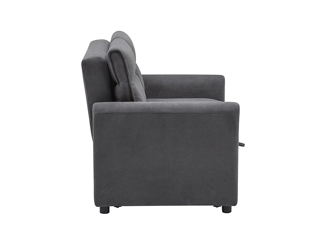 Canapé convertible 2 places moderne avec fonction couchette et dossier réglable grands coussins de dossier inclus gris antique
