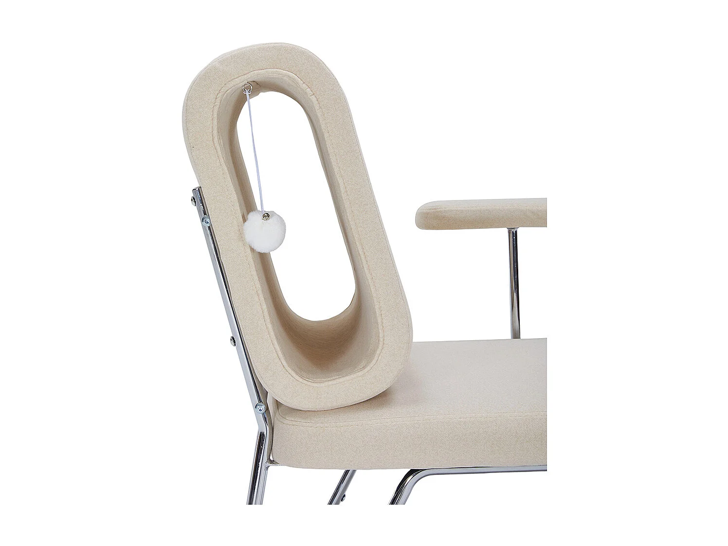 Chaise bureau niche chat intégrée adaptée animaux matériau antigriffes assise large accoudoirs design convivial dossier