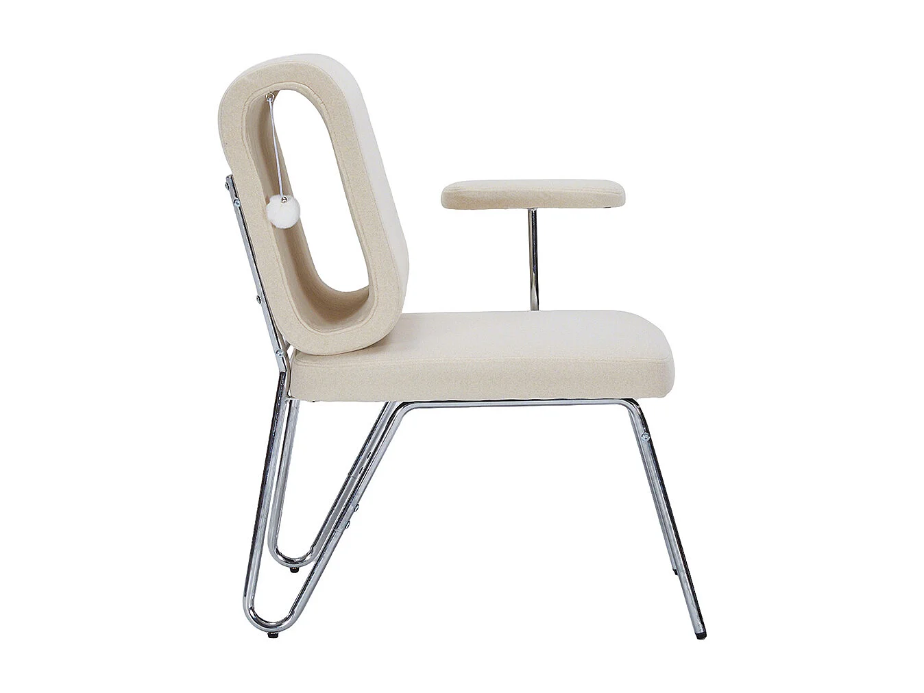 Chaise bureau niche chat intégrée adaptée animaux matériau antigriffes assise large accoudoirs design convivial dossier