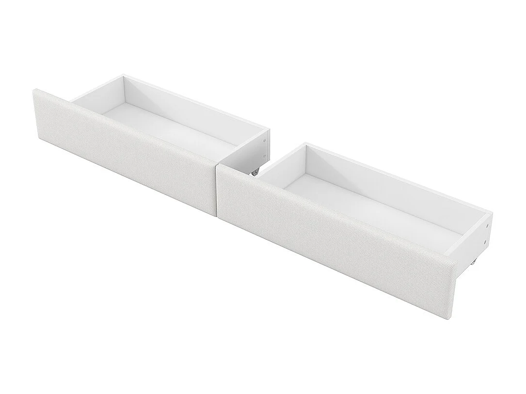 Lit combiné rembourré 90x200 ports USB bande LED bureau 2 tiroirs blanc