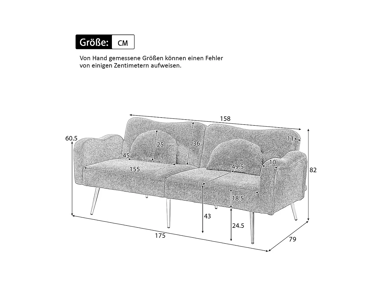 Canapé bleu convertible deux places lit dossier réglable pieds métalliques dorés multifonctionnel 2 en 1
