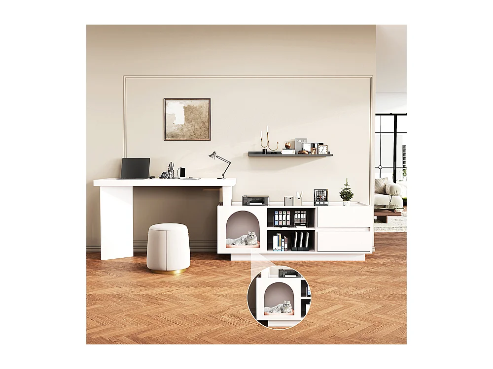 Bureau dangle niche animaux MDF plateau épaissi L ou droit flexible bureau domicile niche XL animaux