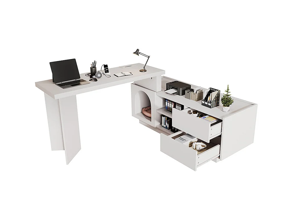 Bureau dangle niche animaux MDF plateau épaissi L ou droit flexible bureau domicile niche XL animaux