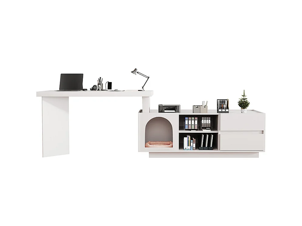 Bureau dangle niche animaux MDF plateau épaissi L ou droit flexible bureau domicile niche XL animaux