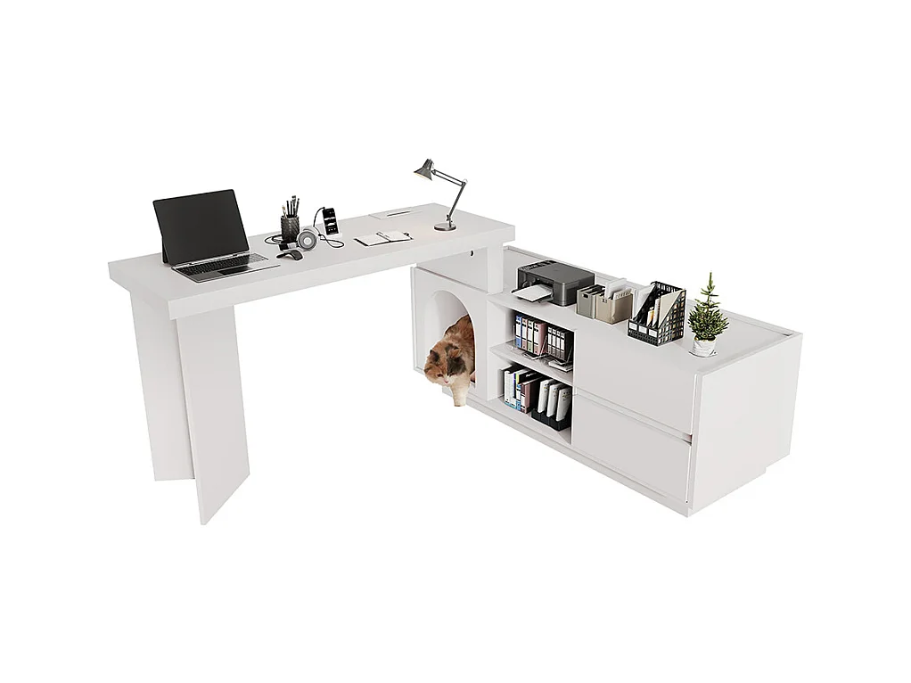 Bureau dangle niche animaux MDF plateau épaissi L ou droit flexible bureau domicile niche XL animaux