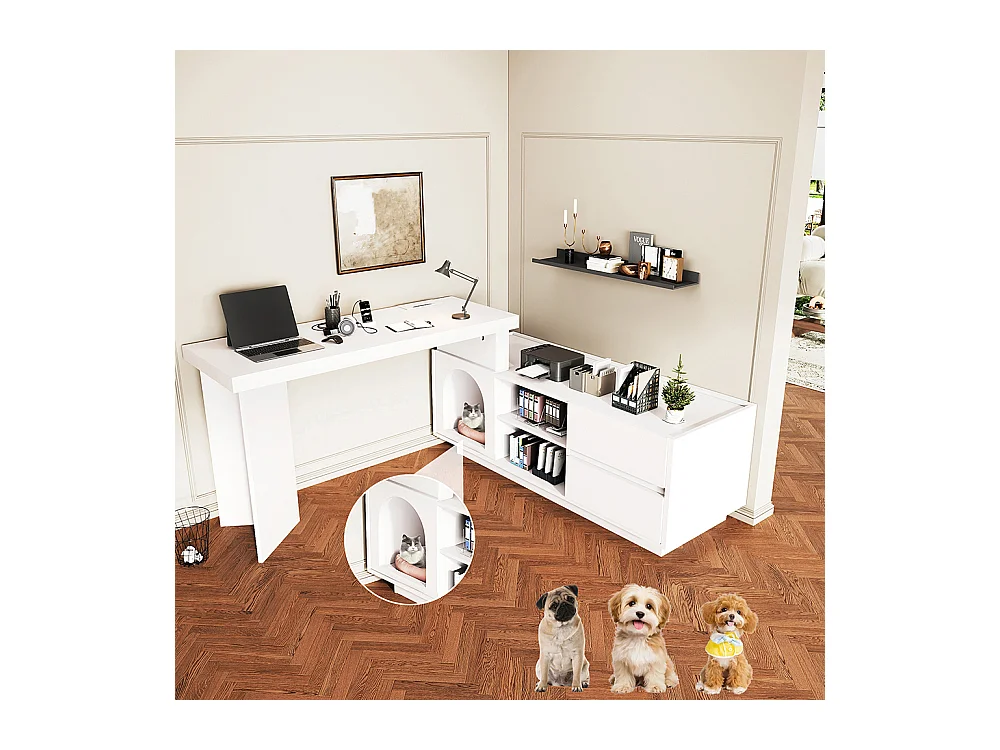 Bureau dangle niche animaux MDF plateau épaissi L ou droit flexible bureau domicile niche XL animaux