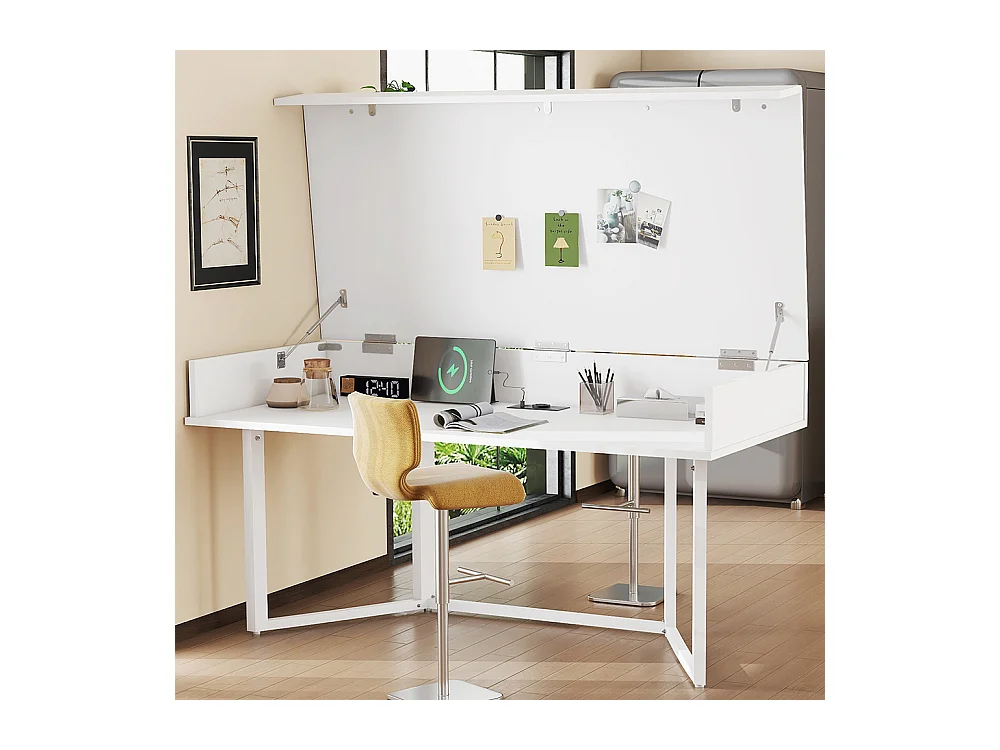 Bureau pliable multifonction prises EU design coque cacher désordre adapté familles chats bébés