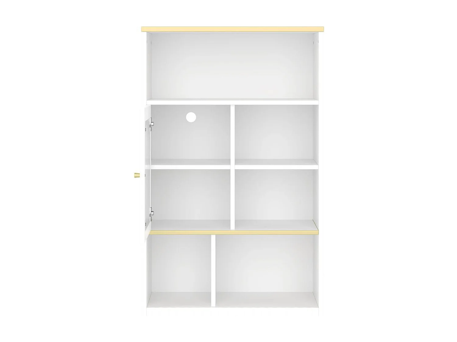 Bibliotheque multifonctionnelle rangement multicouche porte vitree deux tiroirs silencieux bande lumineuse couleur telecommandee pieds metal blanc