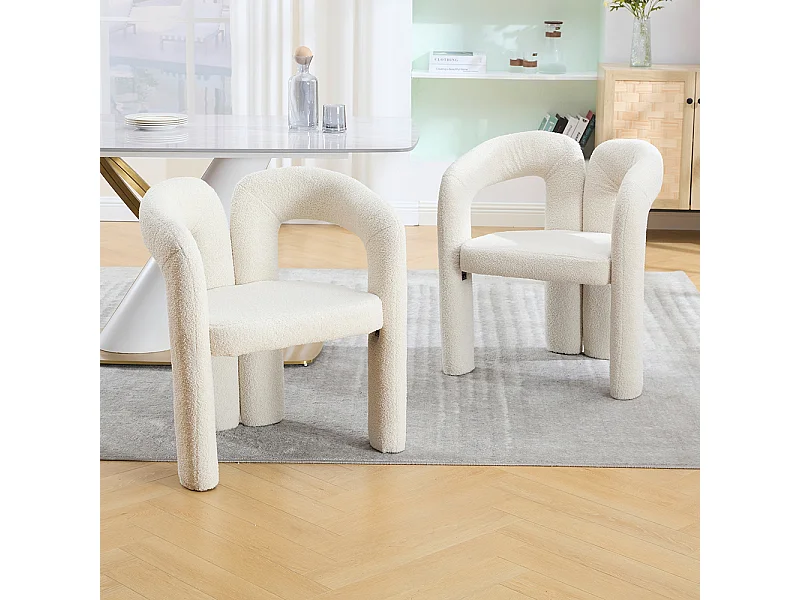 Ergonomische fauteuil van topkwaliteit met exclusieve Teddy-bekleding uniek ontwerp maximale rugsteun en comfort beige