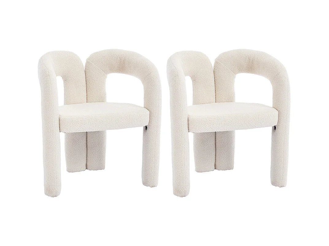 Fauteuil ergonomique haut de gamme revêtement Teddy exclusif design unique soutien dorsal confort maximal beige
