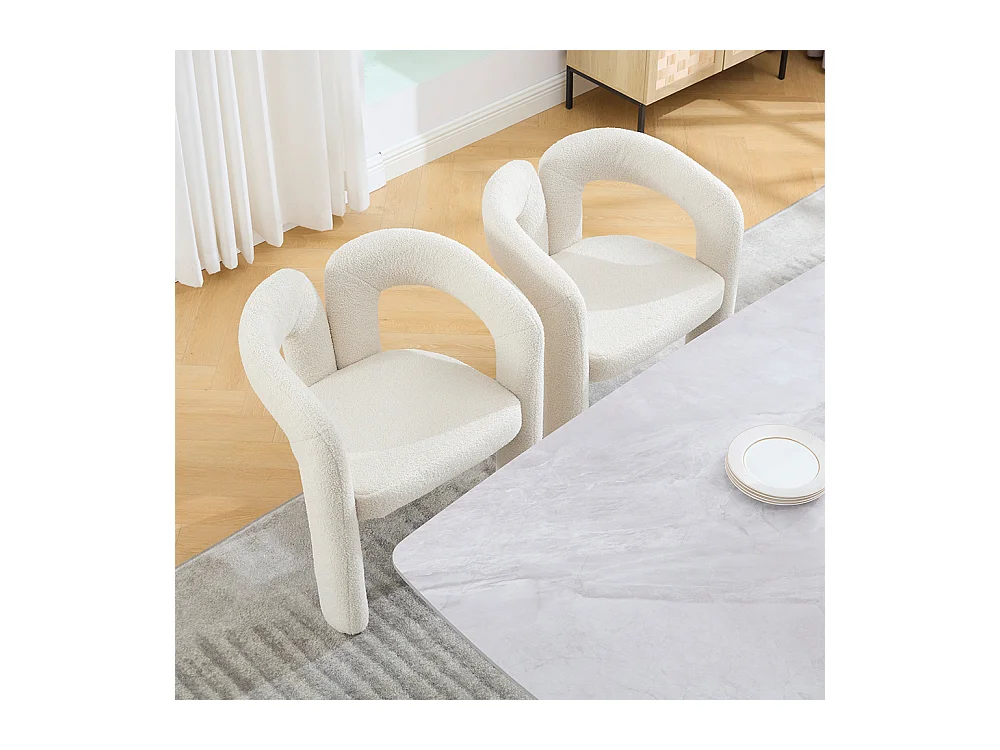 Fauteuil ergonomique haut de gamme revêtement Teddy exclusif design unique soutien dorsal confort maximal beige