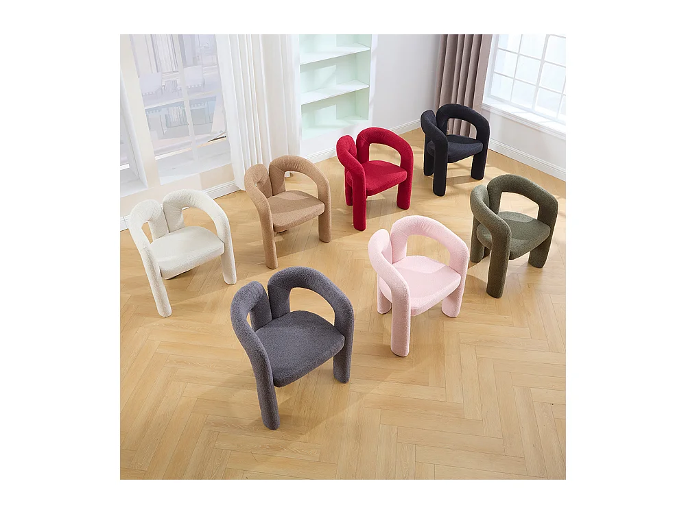 Fauteuil ergonomique haut de gamme revêtement Teddy exclusif design unique soutien dorsal confort maximal beige