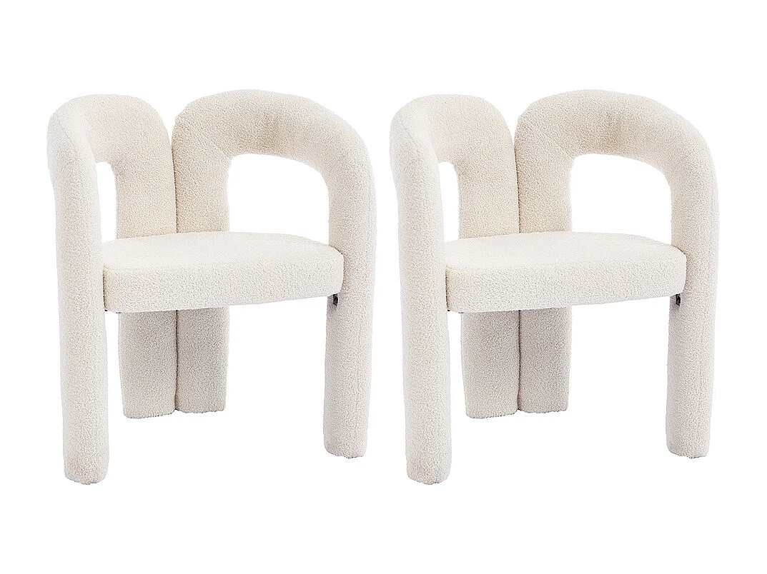 Fauteuil ergonomique haut de gamme revêtement Teddy exclusif design unique soutien dorsal confort maximal beige