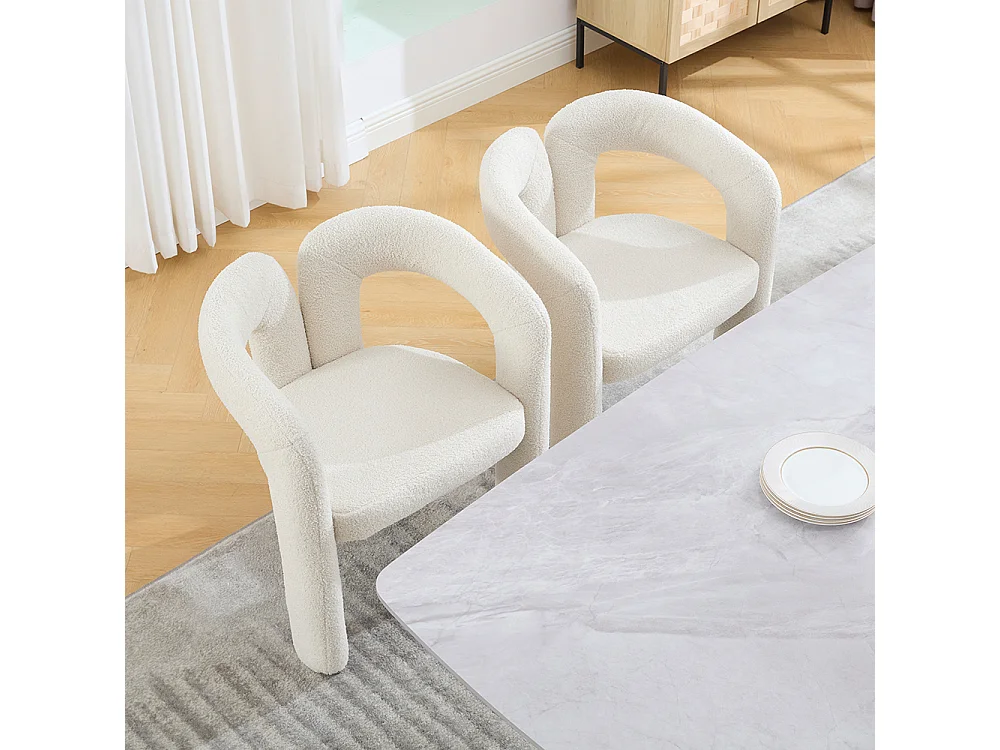 Fauteuil ergonomique haut de gamme revêtement Teddy exclusif design unique soutien dorsal confort maximal beige