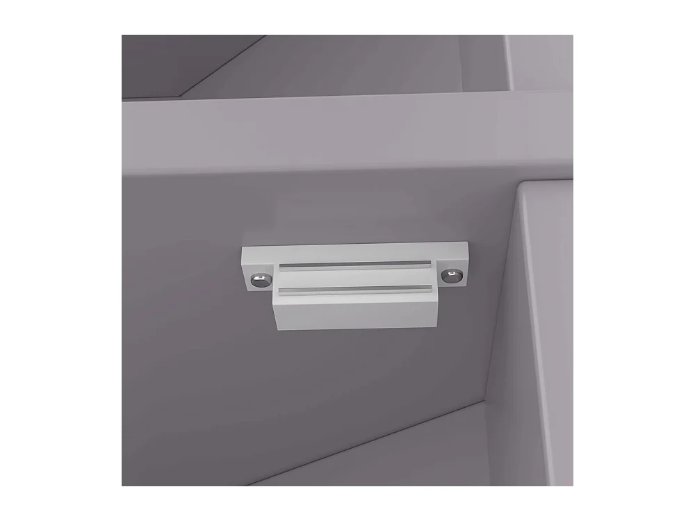 Colonne salle de bain triangulaire peinture résistante à l'humidité trois compartiments de rangement ouverts double porte étagères réglables gris