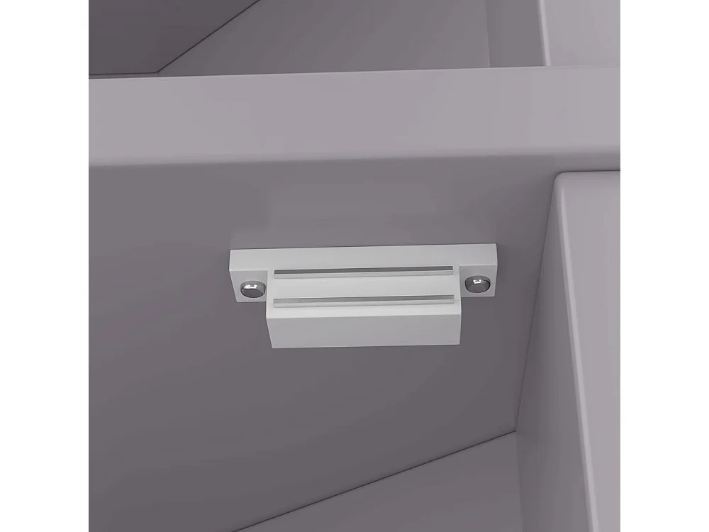 Colonne salle de bain triangulaire peinture résistante à l'humidité trois compartiments de rangement ouverts double porte étagères réglables gris